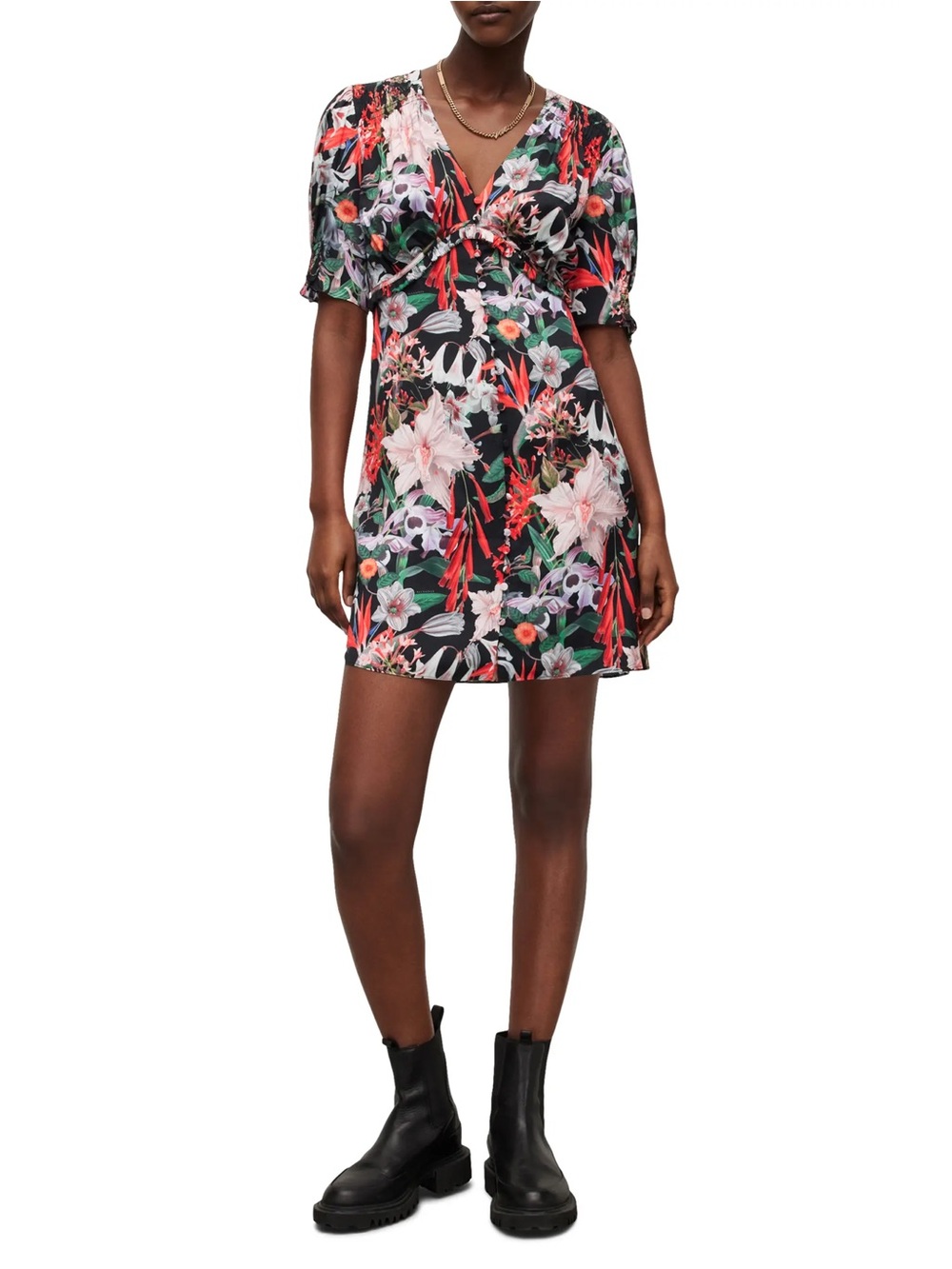 AllSaints - Demi Leondra Floral Satin Dress